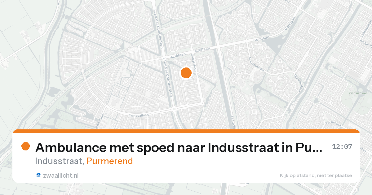 Ambulance met spoed naar Indusstraat in Purmerend — 20 aug 2026
