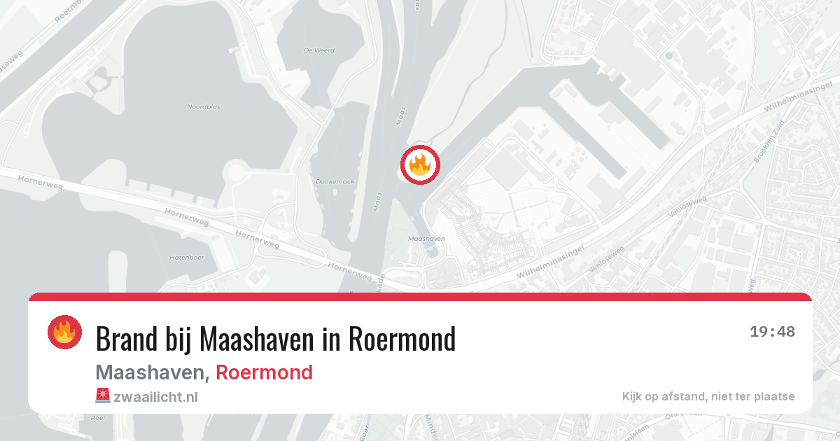 Brand bij Maashaven in Roermond — 25 jun 2026