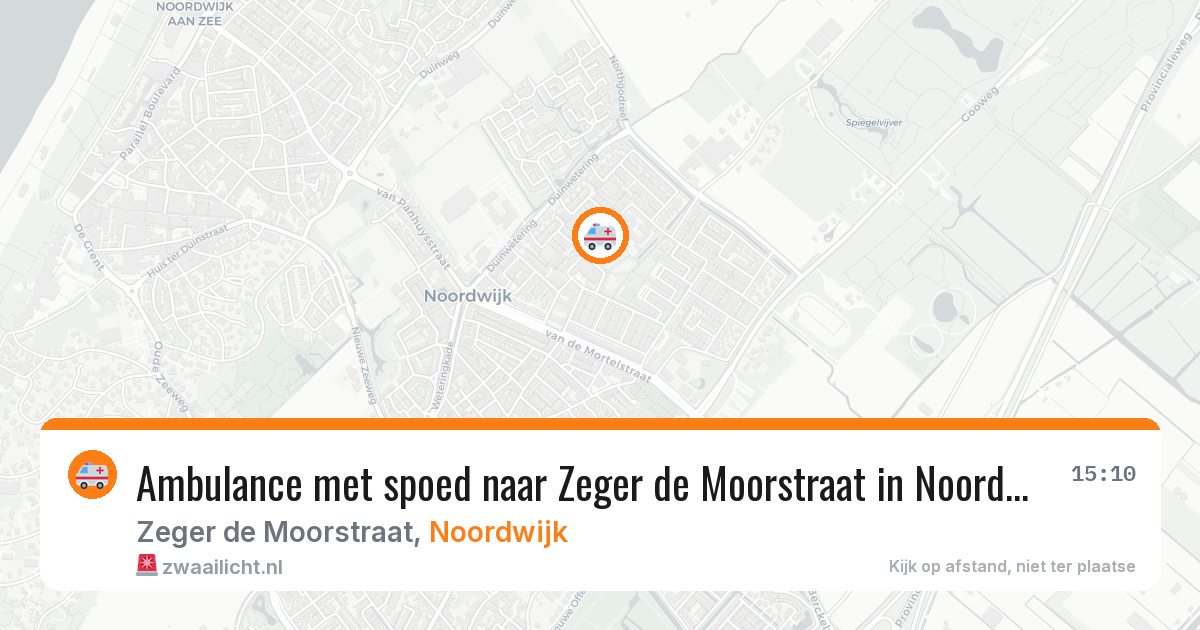 Ambulance met spoed naar Zeger de Moorstraat in Noordwijk — 7 jun 2026