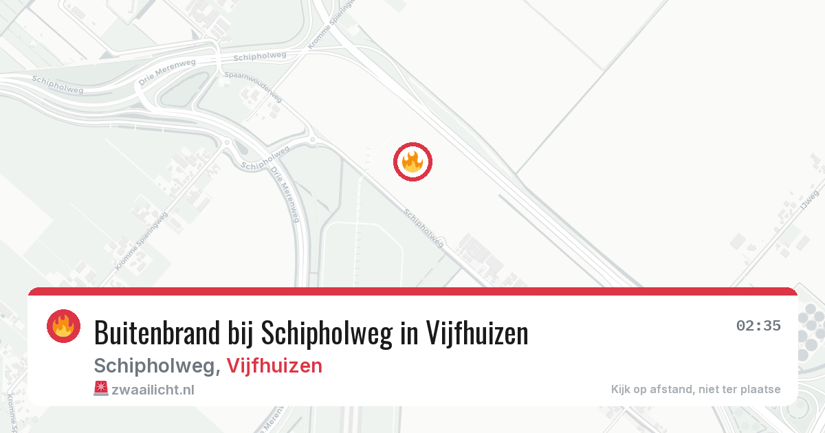 Buitenbrand bij Schipholweg in Vijfhuizen — 4 aug 2026