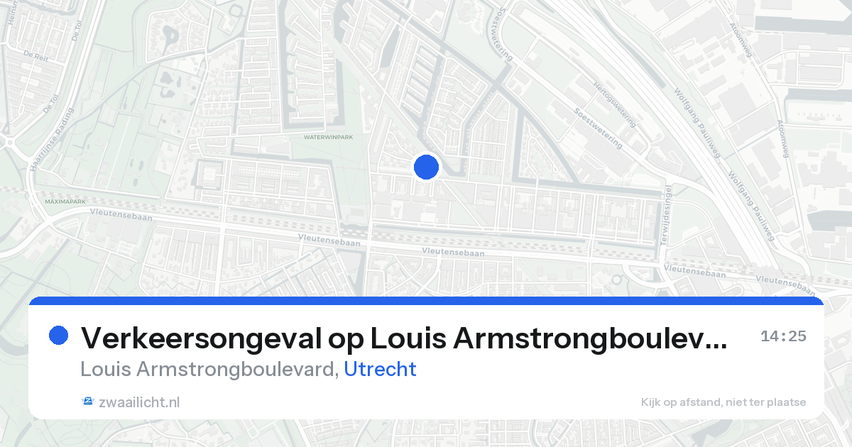 Verkeersongeval op Louis Armstrongboulevard in Utrecht — 16 aug 2026