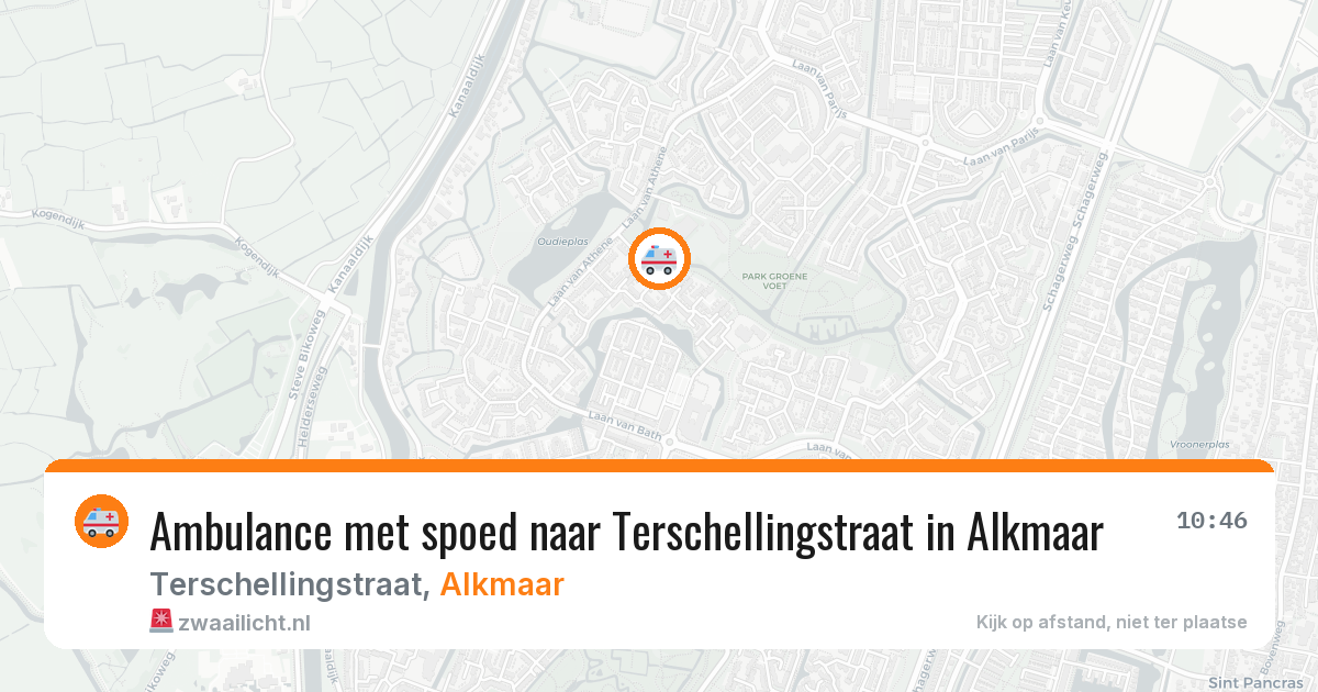 Ambulance met spoed naar Terschellingstraat in Alkmaar — 12 apr 2026