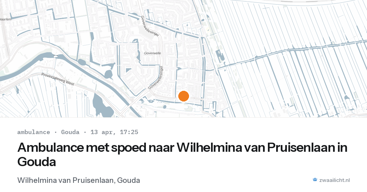 Ambulance met spoed naar Wilhelmina van Pruisenlaan in Gouda — 13 apr 2026
