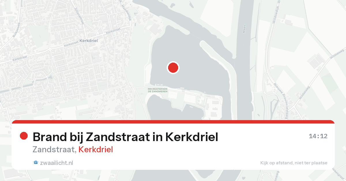 Brand bij Zandstraat in Kerkdriel — 17 aug 2026