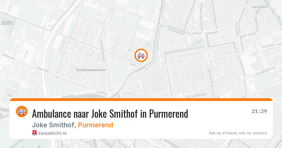 Ambulance naar Joke Smithof in Purmerend — 12 jul 2026