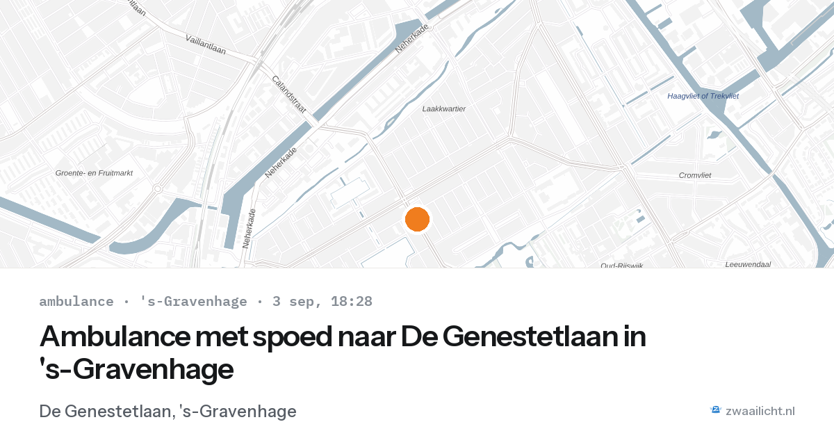 Ambulance met spoed naar De Genestetlaan in 's-Gravenhage — 3 sep 2026