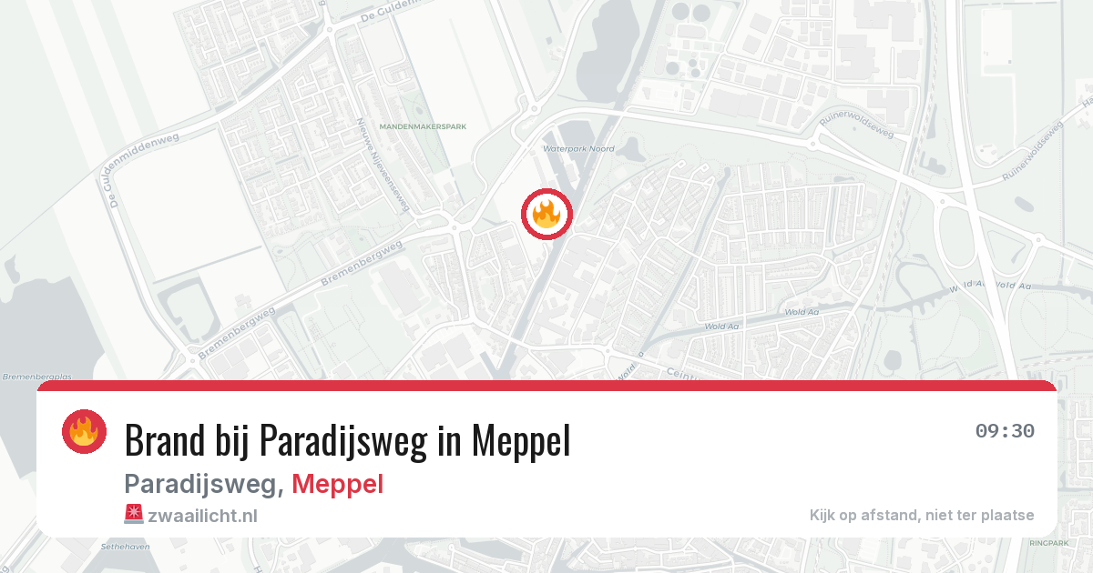Brand bij Paradijsweg in Meppel — 4 aug 2026