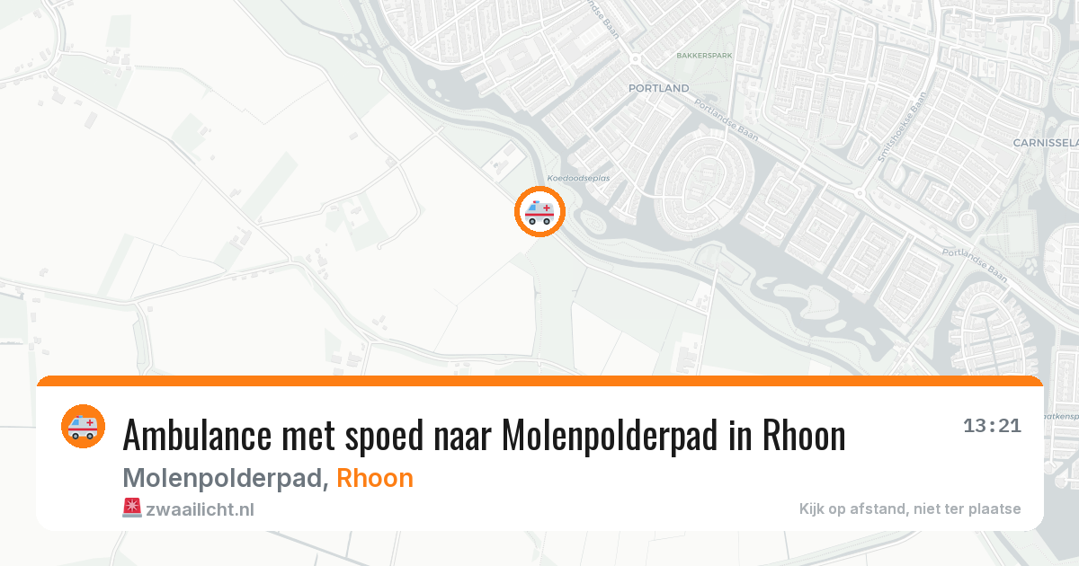 Ambulance met spoed naar Molenpolderpad in Rhoon — 8 aug 2026