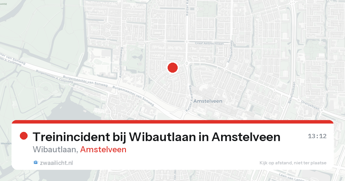 Treinincident bij Wibautlaan in Amstelveen — 24 aug 2026