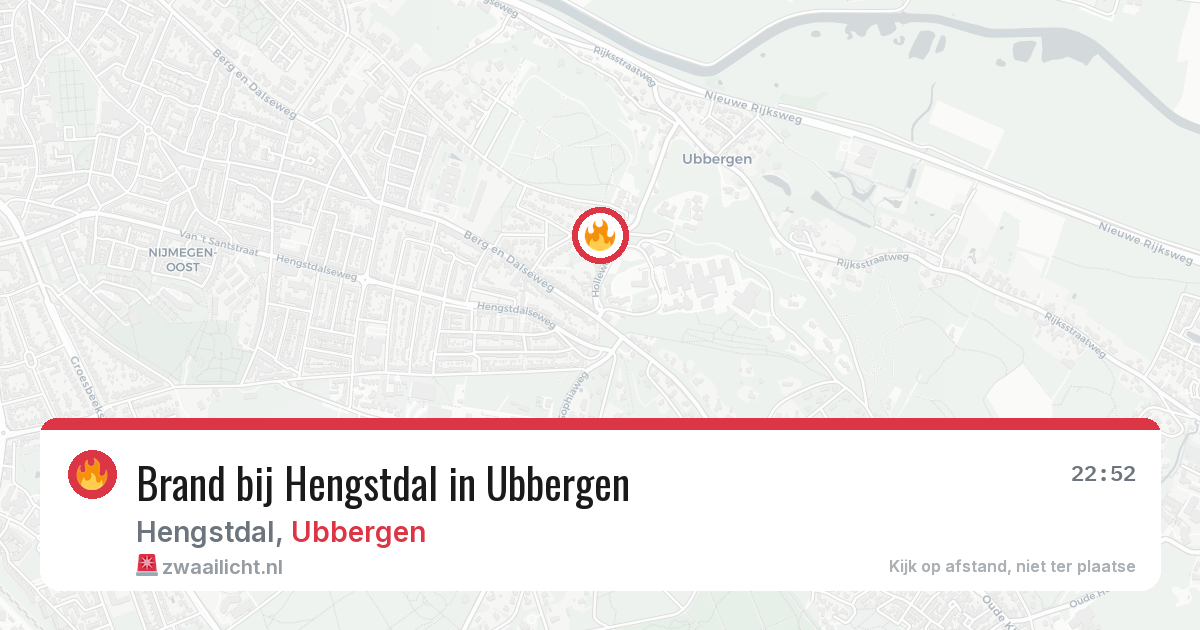 Brand bij Hengstdal in Ubbergen — 6 aug 2026