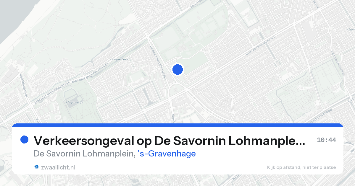 Verkeersongeval op De Savornin Lohmanplein in 's-Gravenhage — 17 aug 2026