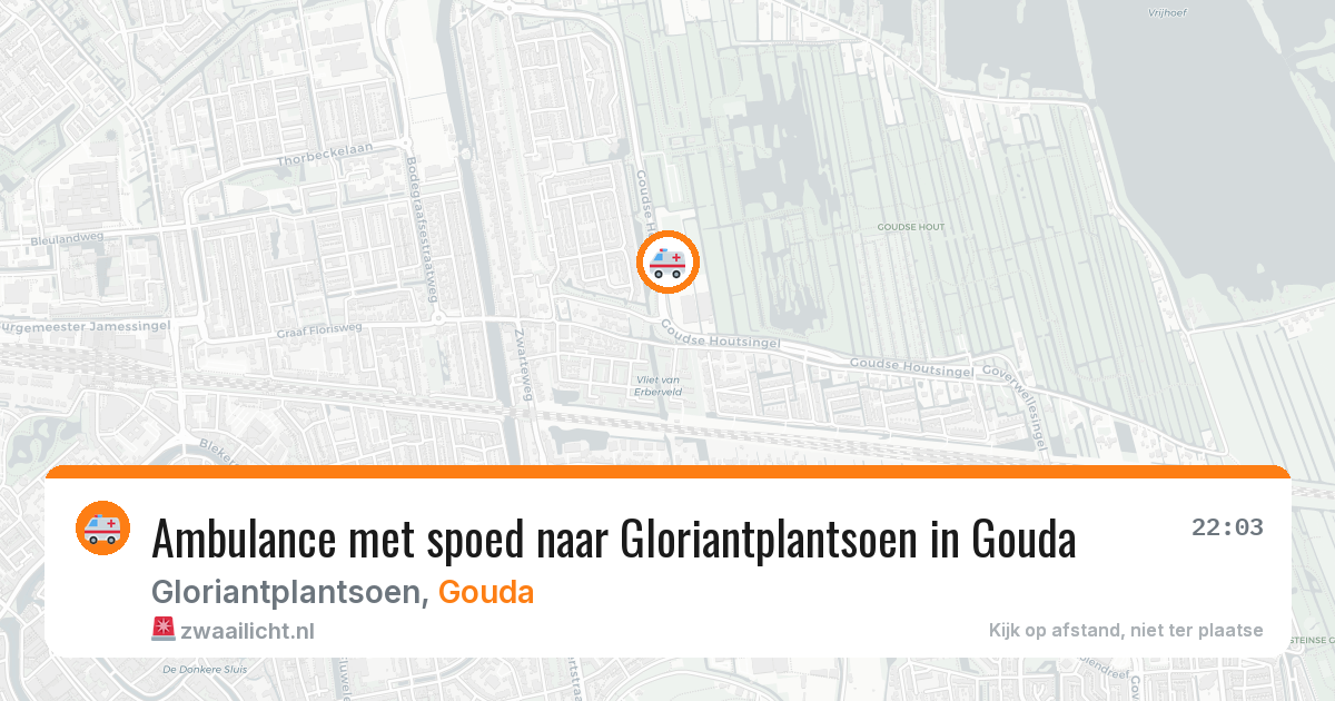 Ambulance met spoed naar Gloriantplantsoen in Gouda — 26 jun 2026