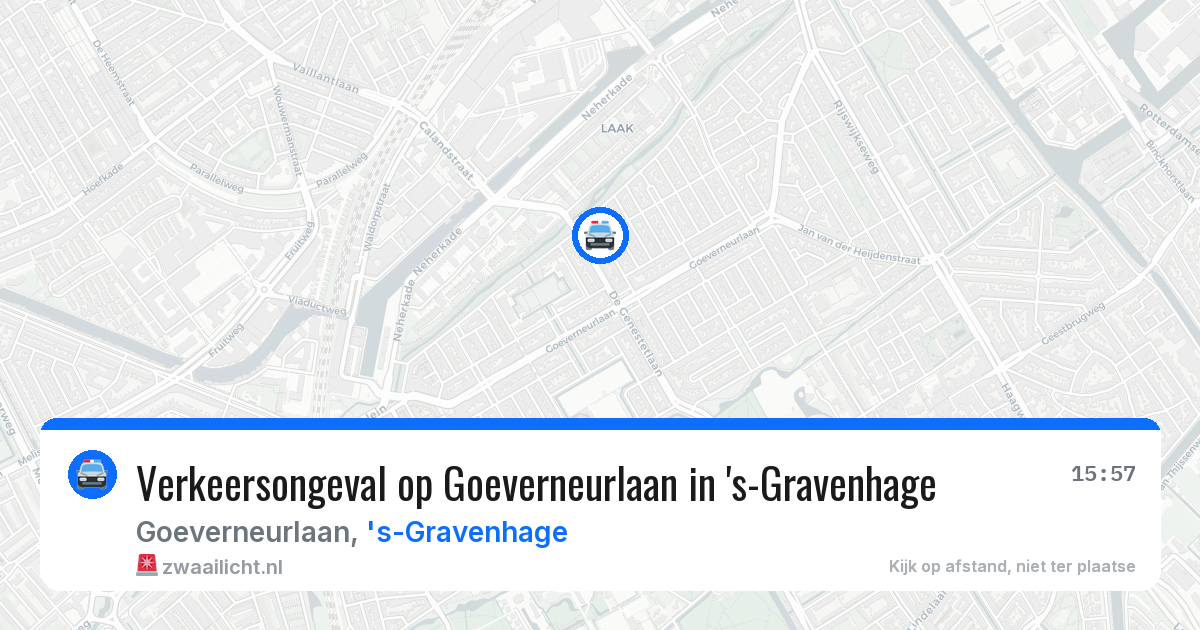 Verkeersongeval op Goeverneurlaan in 's-Gravenhage — 10 aug 2026