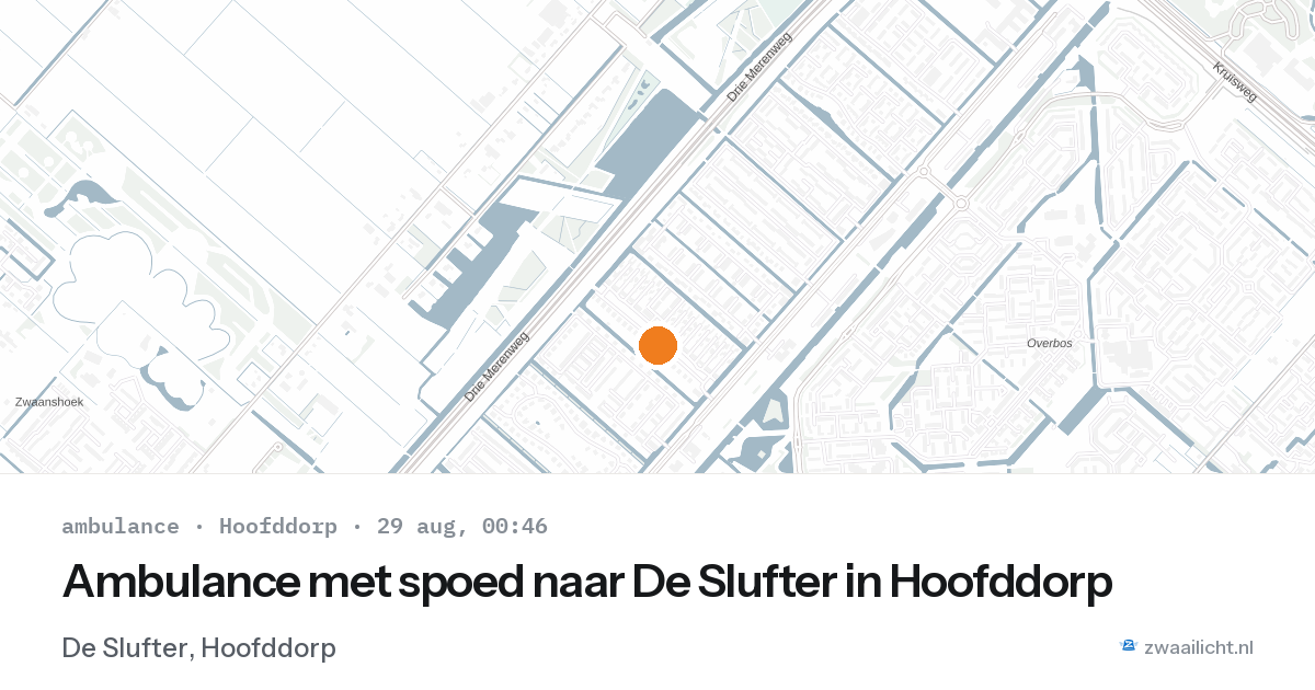Ambulance met spoed naar De Slufter in Hoofddorp — 28 aug 2026