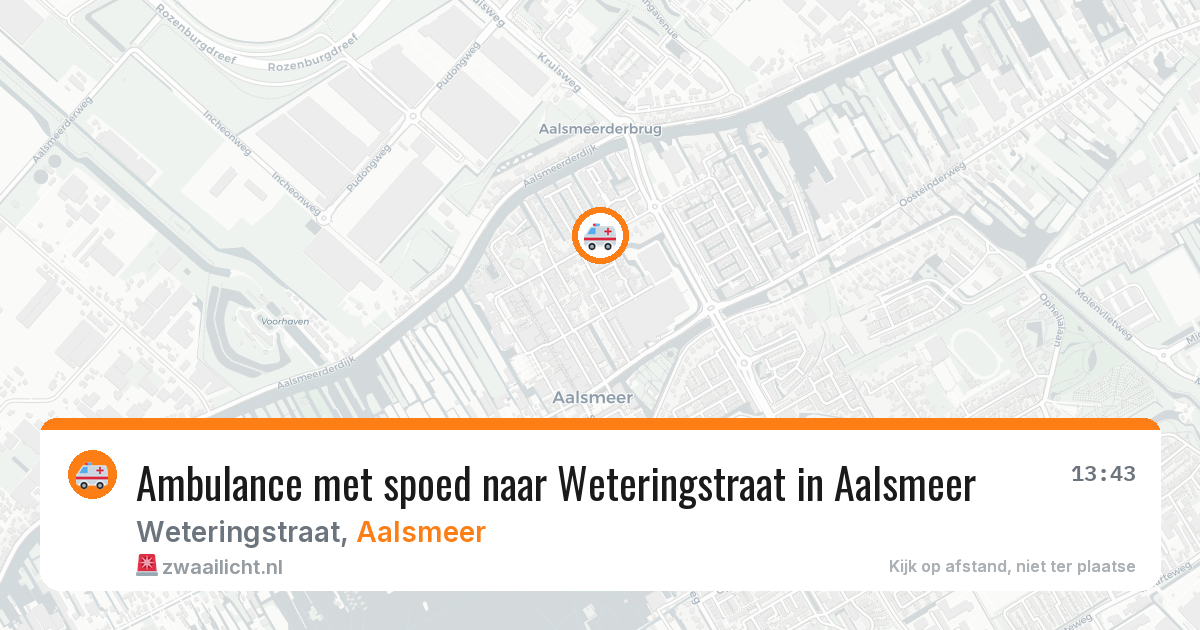 Ambulance met spoed naar Weteringstraat in Aalsmeer — 3 aug 2026