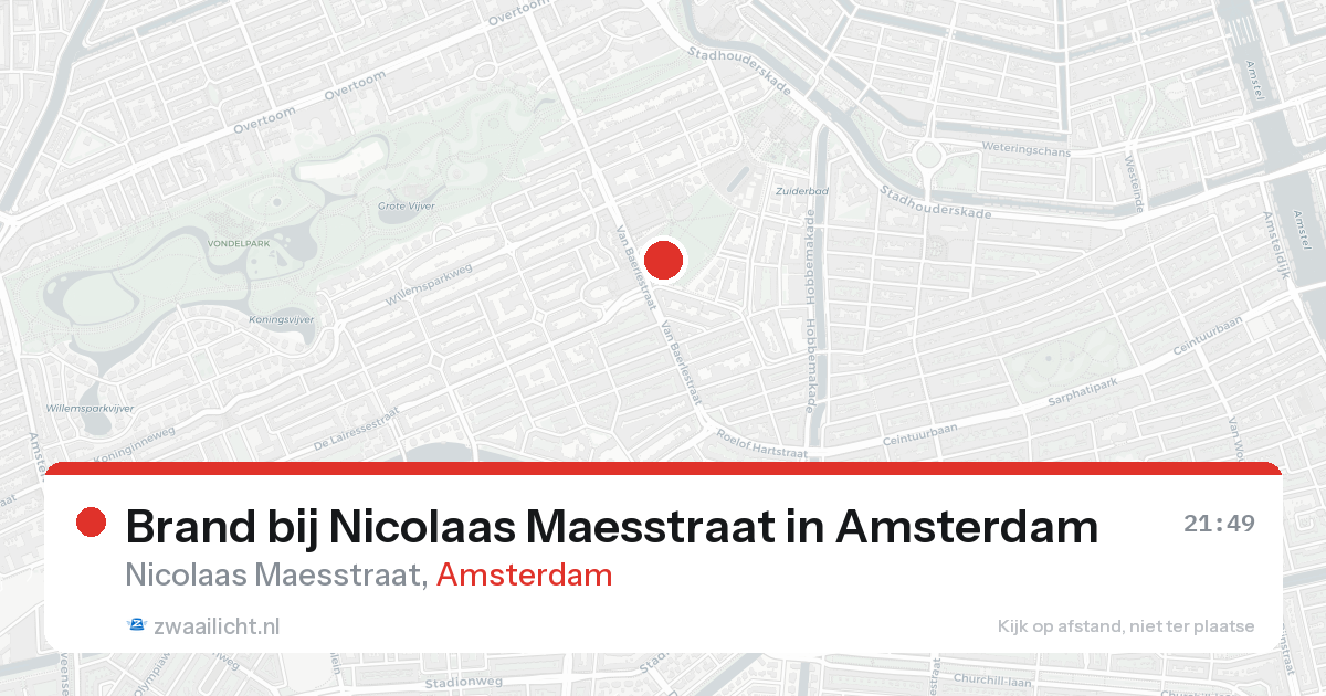 Brand bij Nicolaas Maesstraat in Amsterdam — 18 aug 2026