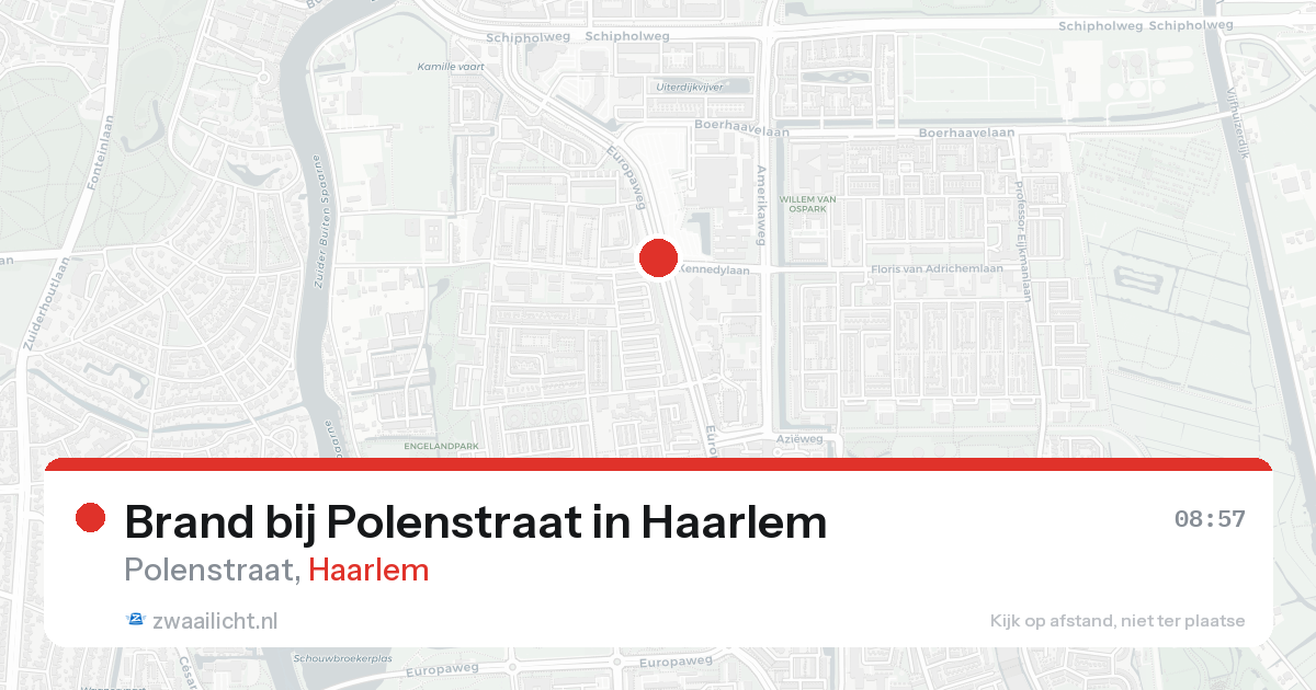 Brand bij Polenstraat in Haarlem — 20 aug 2026