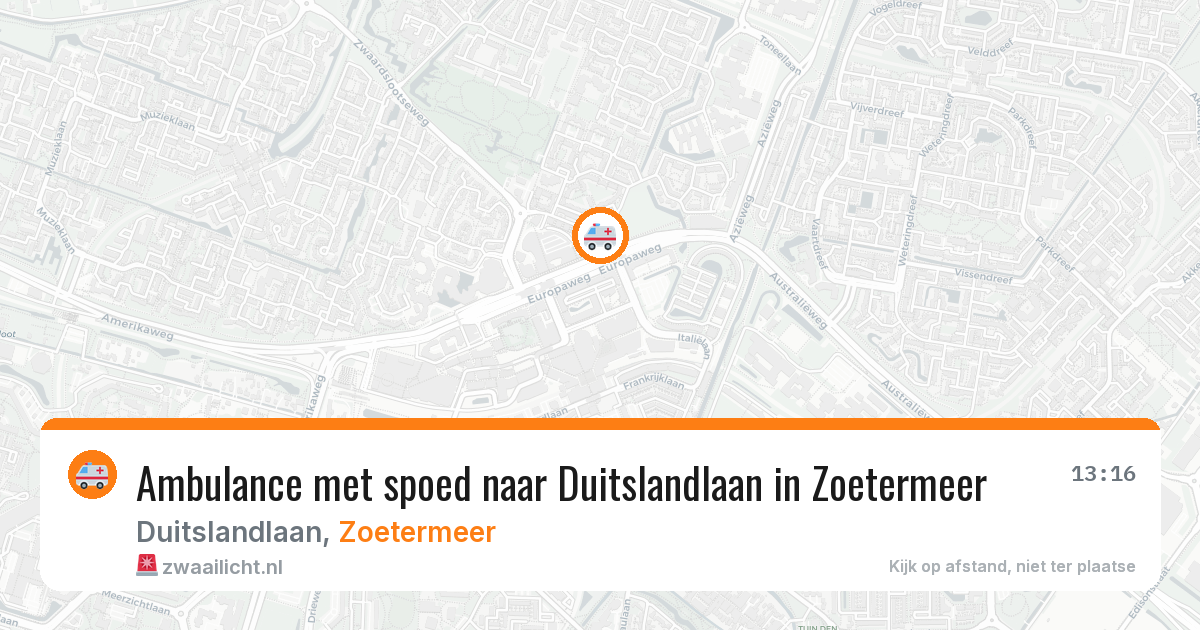 Ambulance met spoed naar Duitslandlaan in Zoetermeer — 21 apr 2026