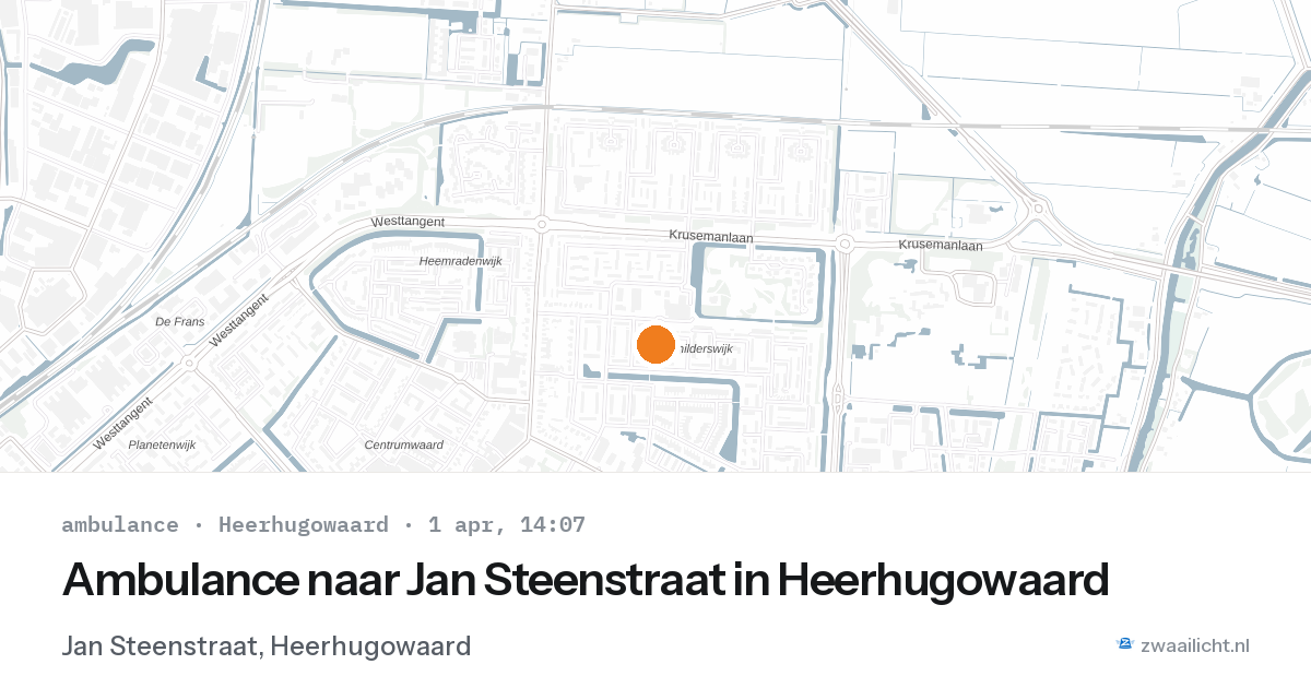 Ambulance naar Jan Steenstraat in Heerhugowaard — 1 apr 2026