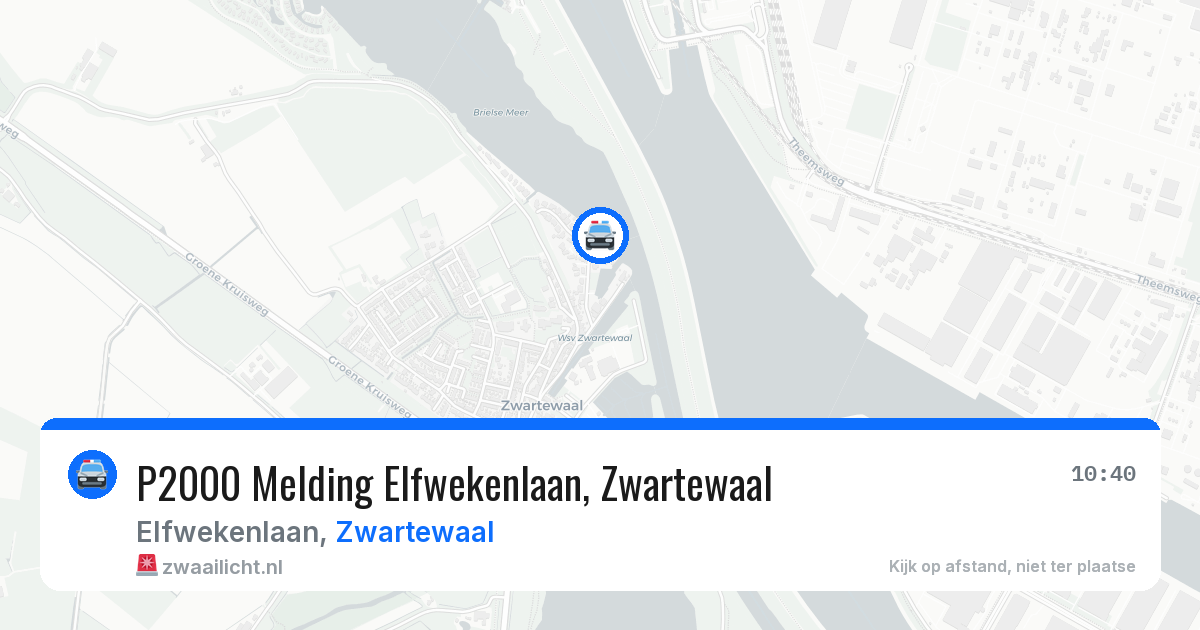 P2000 Melding Elfwekenlaan, Zwartewaal — 21 jun 2026