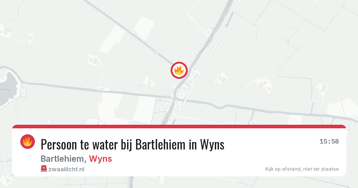 Persoon te water bij Bartlehiem in Wyns — 31 mei 2026