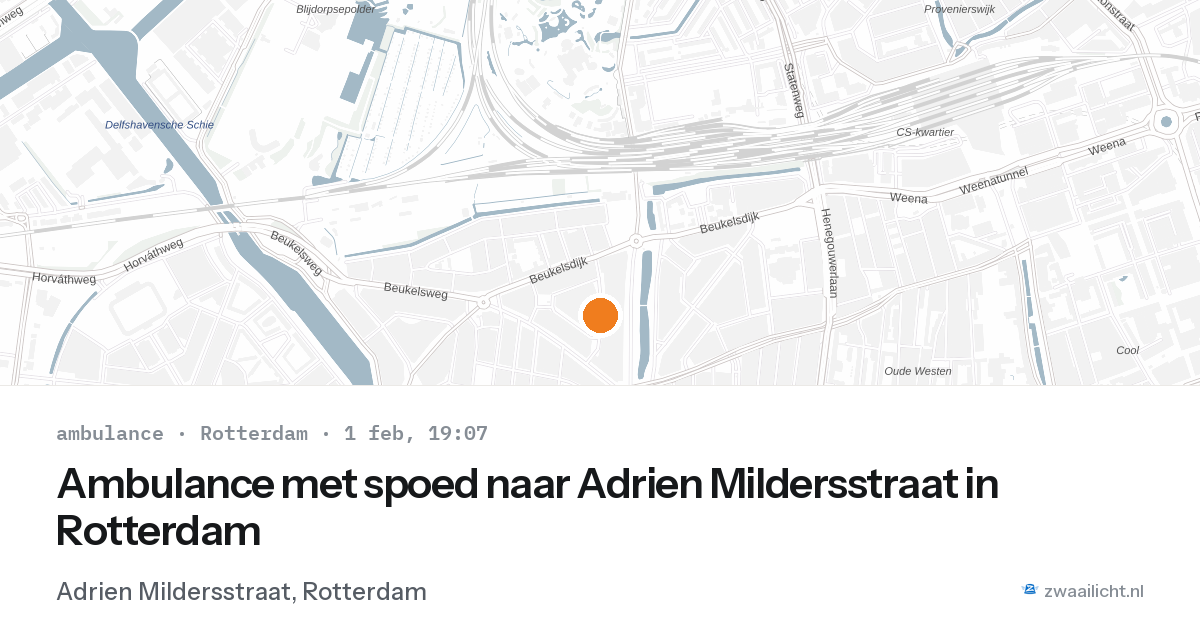 Ambulance met spoed naar Adrien Mildersstraat in Rotterdam — 1 feb 2026