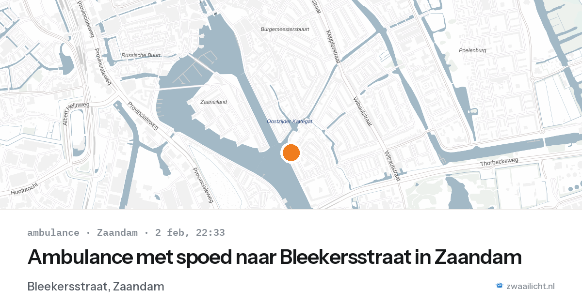 Ambulance met spoed naar Bleekersstraat in Zaandam — 2 feb 2026
