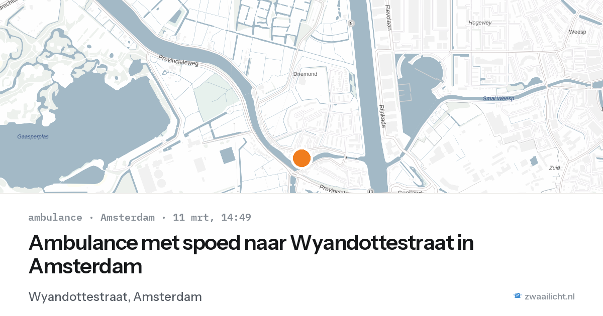 Ambulance met spoed naar Wyandottestraat in Amsterdam — 6 feb 2026