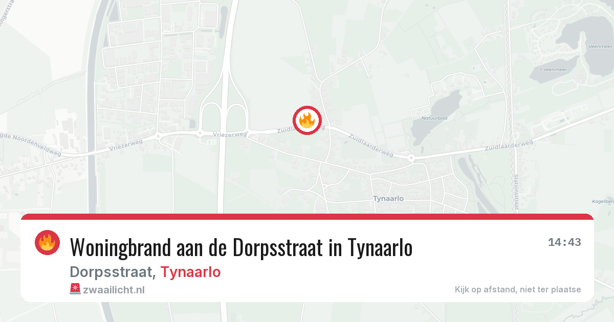 Woningbrand aan de Dorpsstraat in Tynaarlo — 30 jul 2026