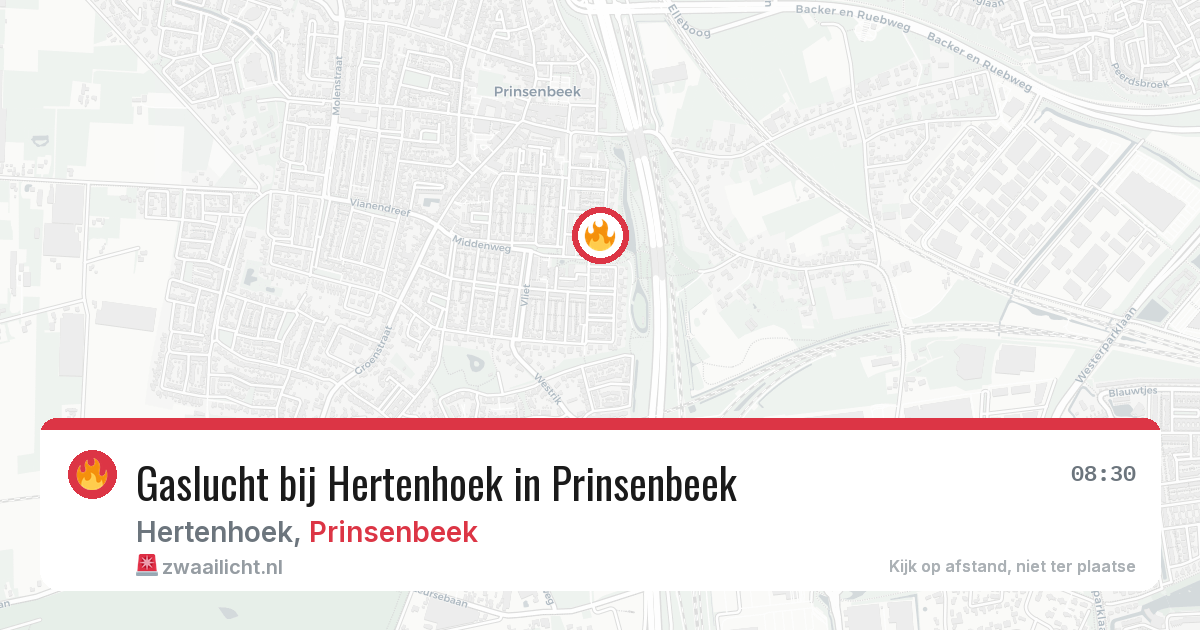 Gaslucht bij Hertenhoek in Prinsenbeek — 8 jul 2026