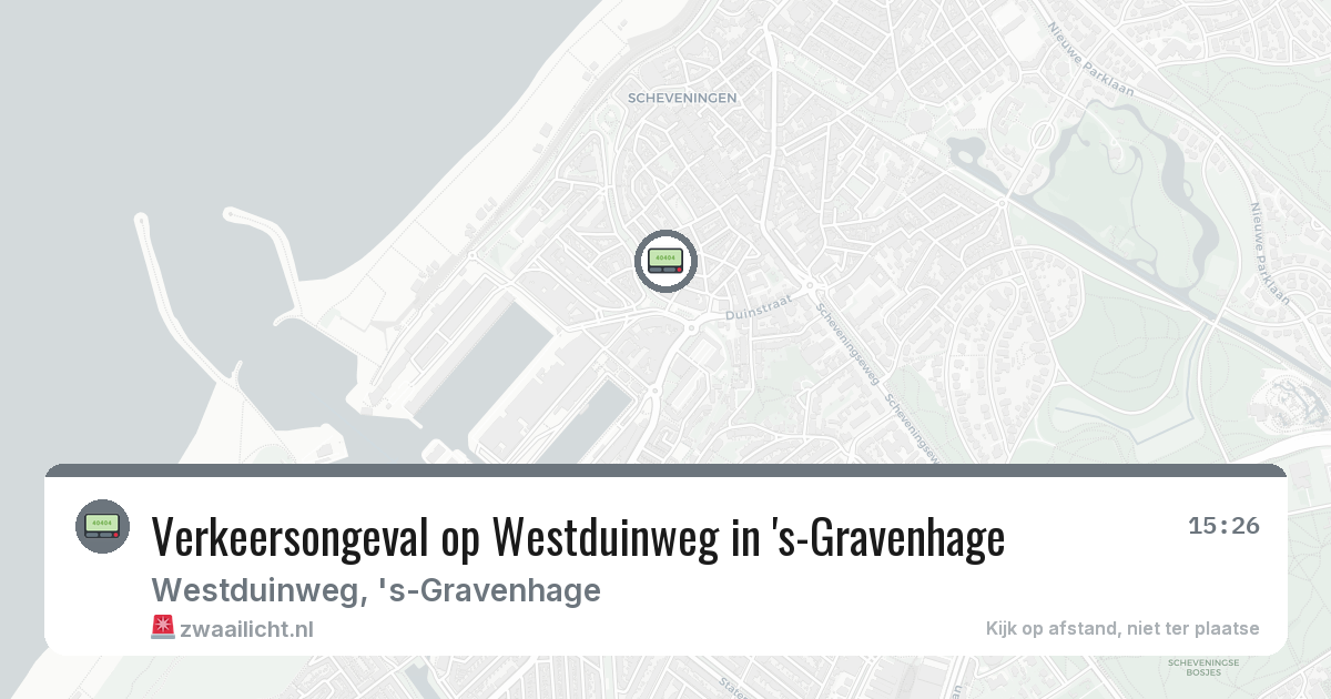 Verkeersongeval op Westduinweg in 's-Gravenhage — 12 feb 2026
