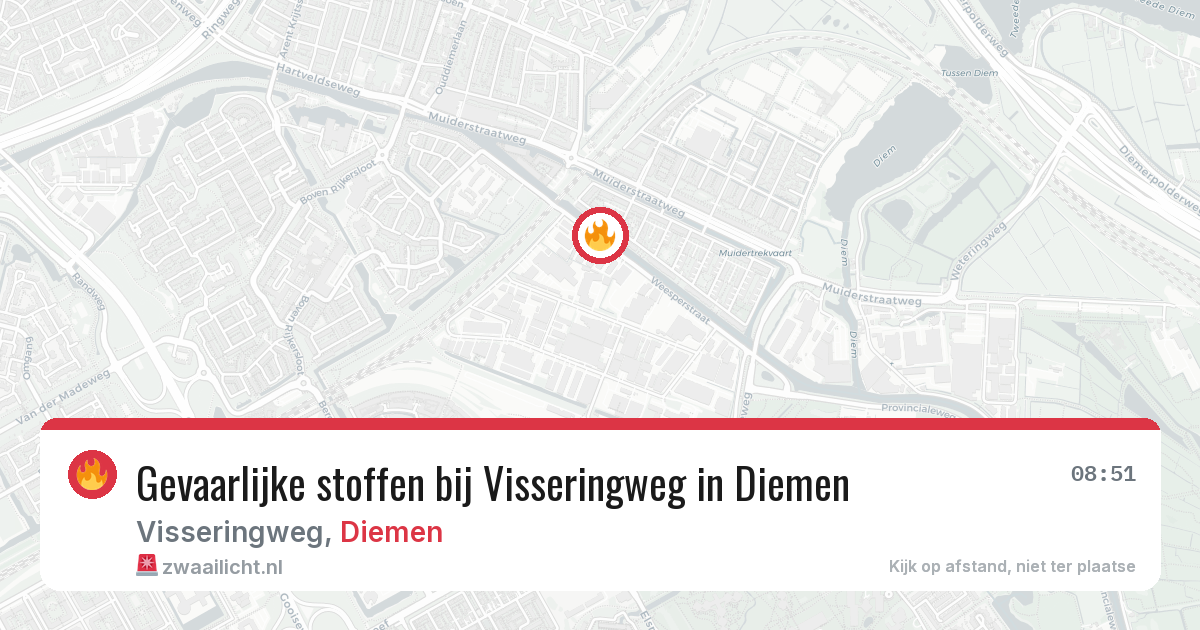 Gevaarlijke stoffen bij Visseringweg in Diemen — 7 mei 2026