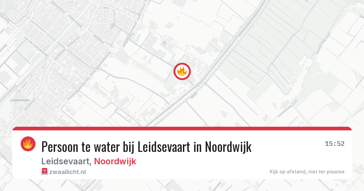 Persoon te water bij Leidsevaart in Noordwijk — 26 jun 2026