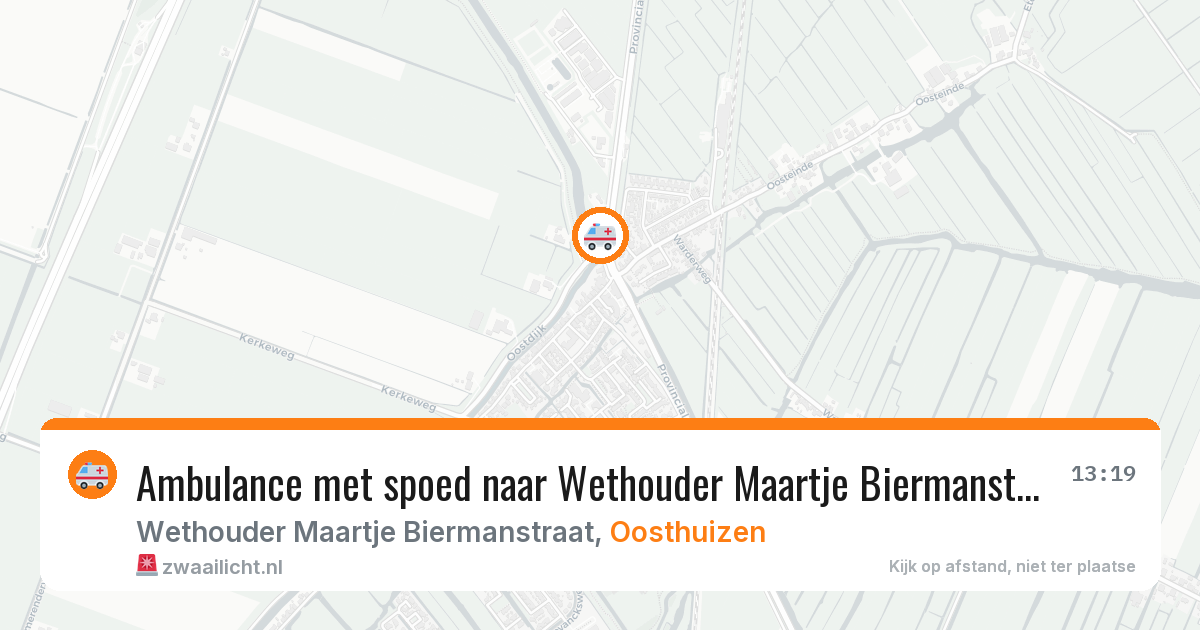 Ambulance met spoed naar Wethouder Maartje Biermanstraat in Oosthuizen — 3 aug 2026