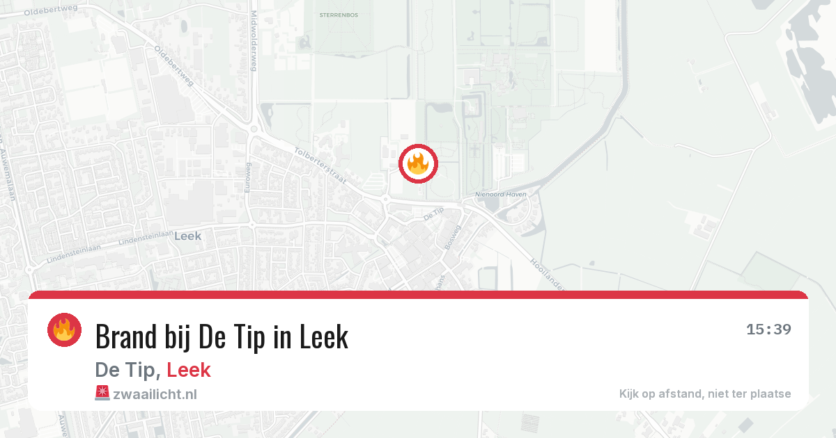 Brand bij De Tip in Leek — 28 jun 2026