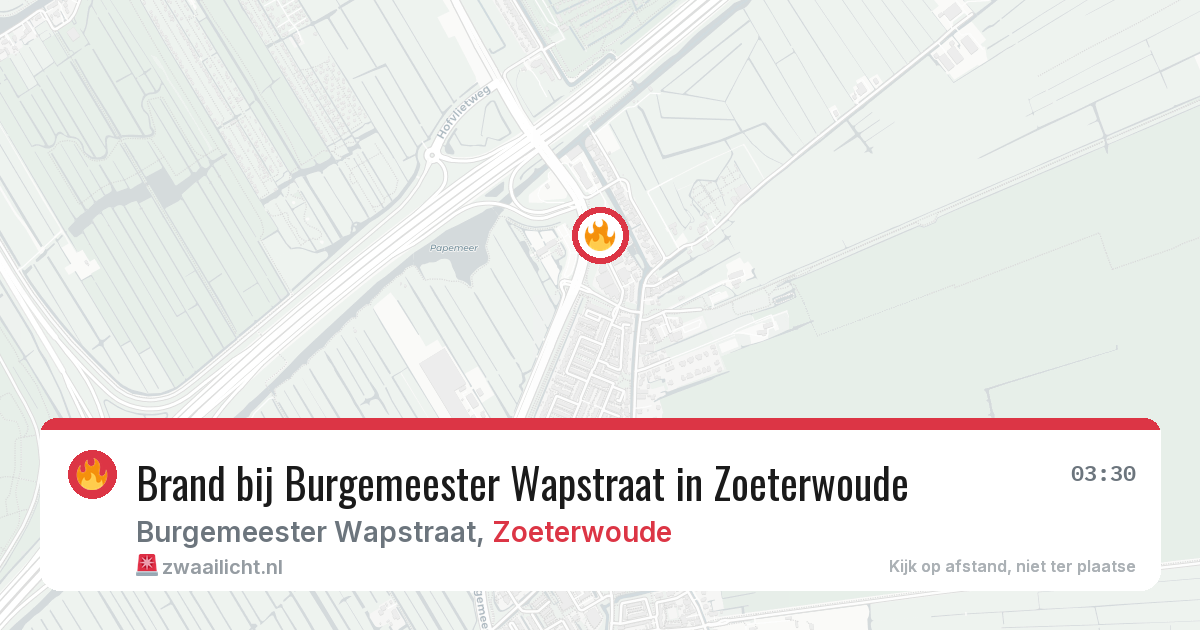 Brand bij Burgemeester Wapstraat in Zoeterwoude — 7 apr 2026