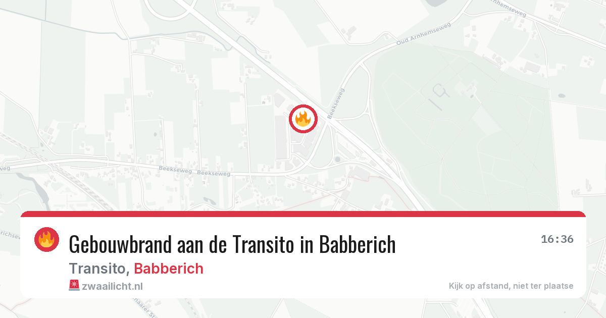 Gebouwbrand aan de Transito in Babberich — 27 jul 2026