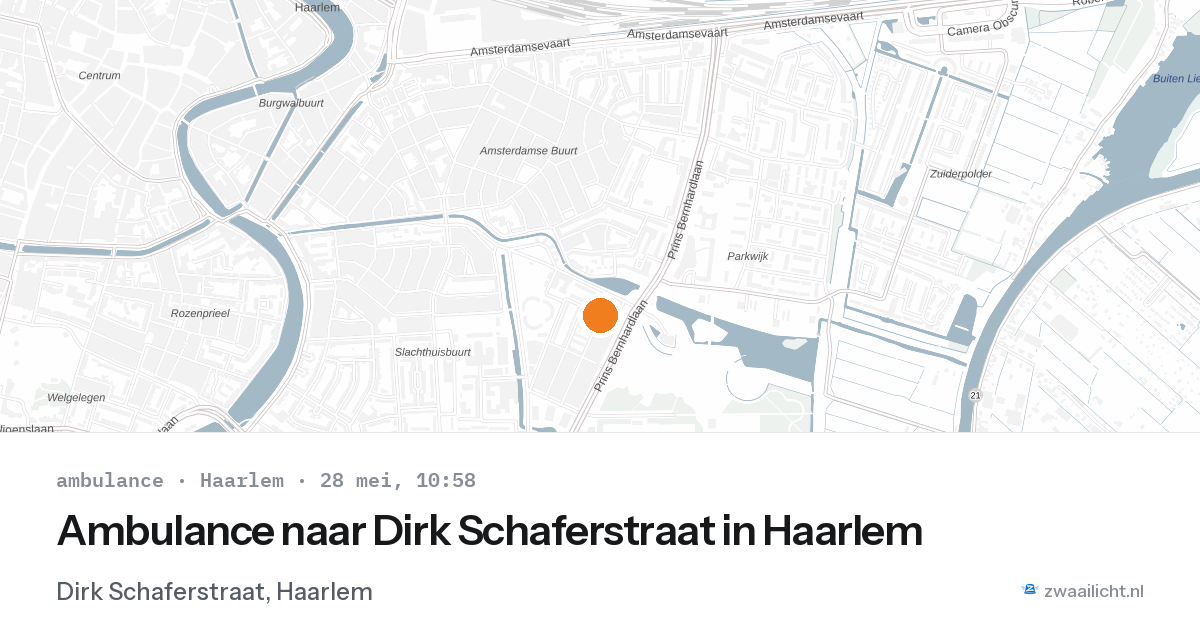 Ambulance naar Dirk Schaferstraat in Haarlem — 28 mei 2026