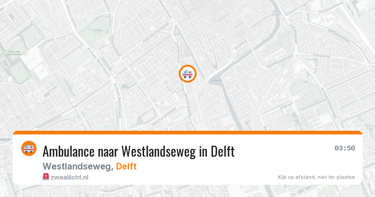 Ambulance naar Westlandseweg in Delft — 6 jun 2026