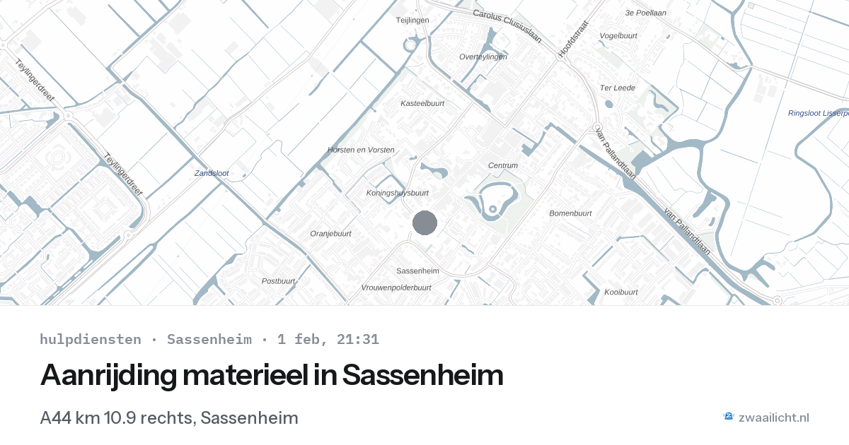 Aanrijding materieel in Sassenheim — 1 feb 2026
