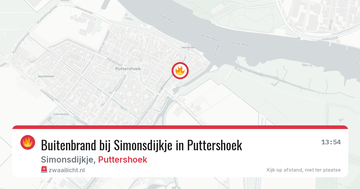 Buitenbrand bij Simonsdijkje in Puttershoek — 11 mei 2026