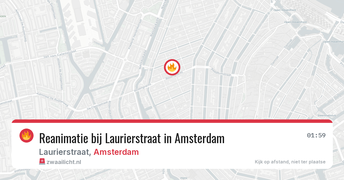 Reanimatie bij Laurierstraat in Amsterdam — 4 aug 2026