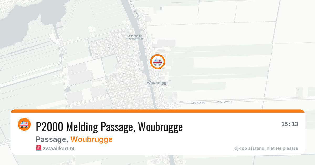 P2000 Melding Passage, Woubrugge — 4 aug 2026