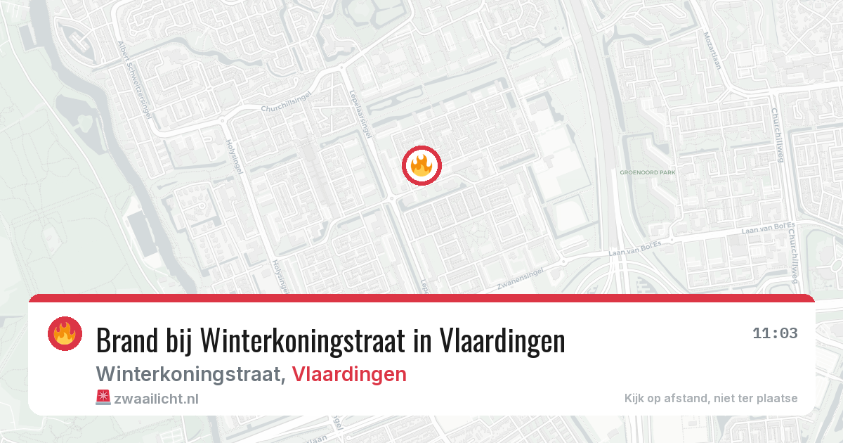 Brand bij Winterkoningstraat in Vlaardingen — 5 mei 2026