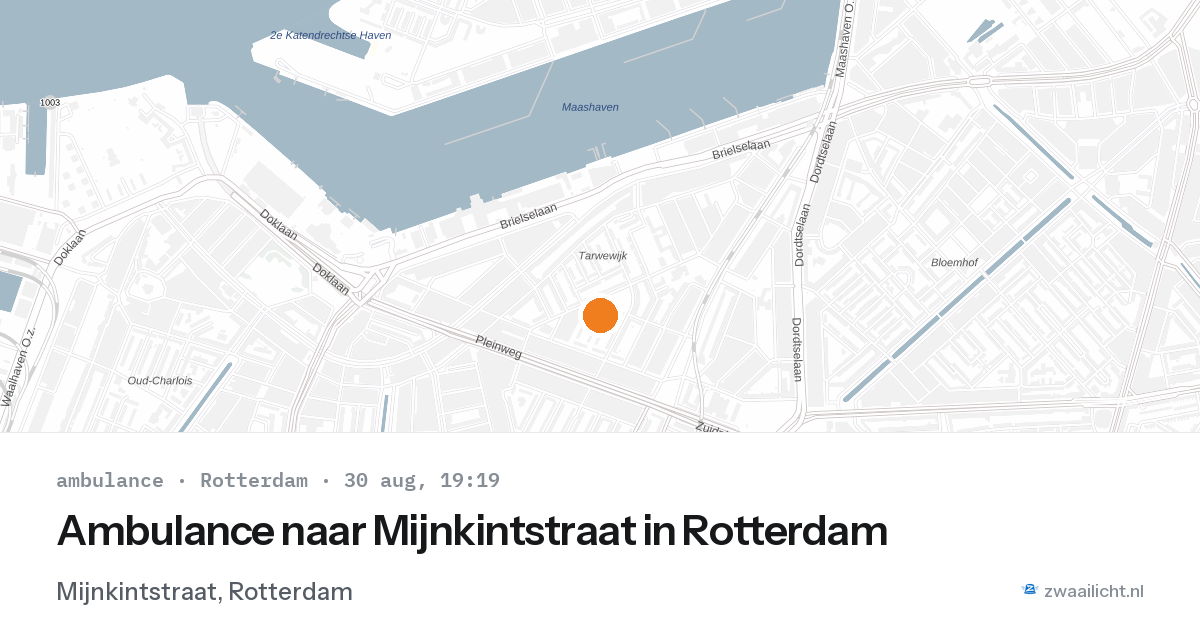 Ambulance naar Mijnkintstraat in Rotterdam — 30 aug 2026