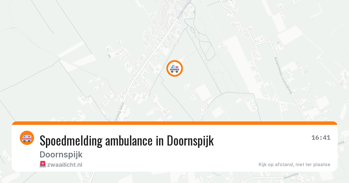 Spoedmelding ambulance in Doornspijk — 11 aug 2026