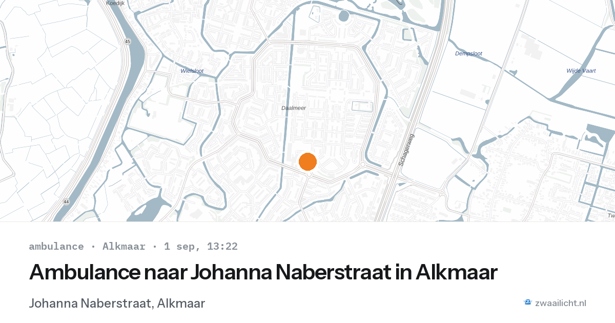 Ambulance naar Johanna Naberstraat in Alkmaar — 1 sep 2026