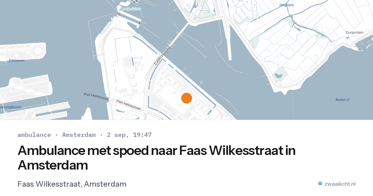 Ambulance met spoed naar Faas Wilkesstraat in Amsterdam — 2 sep 2026