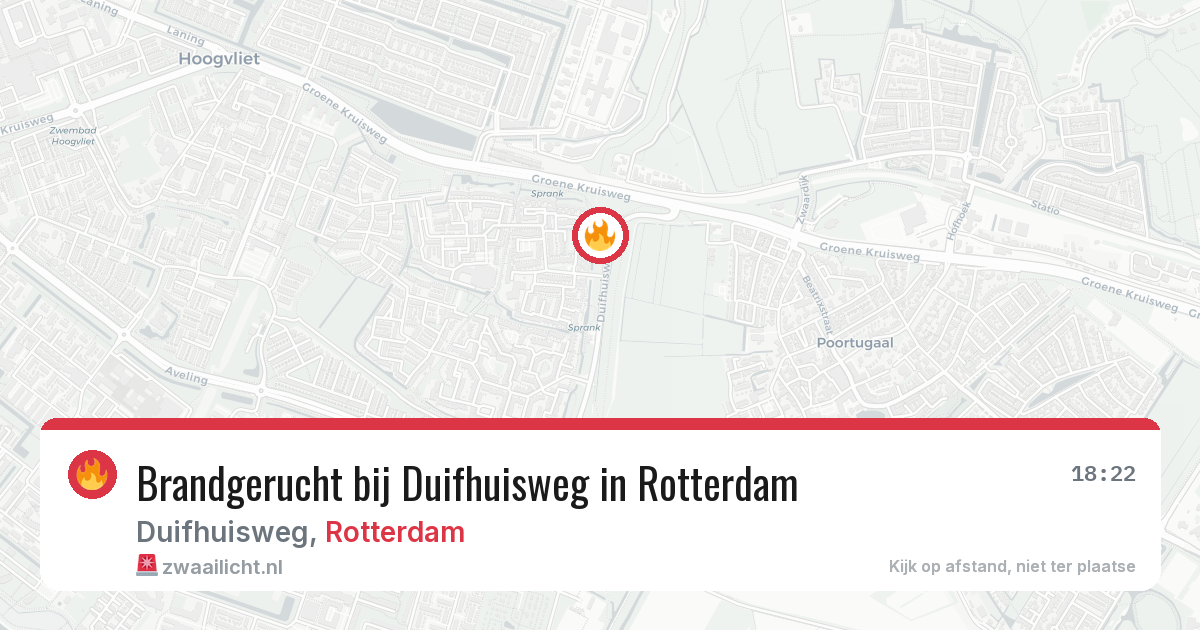 Brandgerucht bij Duifhuisweg in Rotterdam — 10 aug 2026