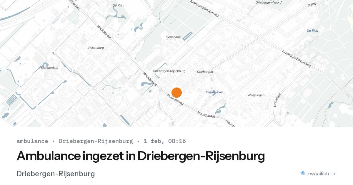Ambulance ingezet in Driebergen-Rijsenburg — 1 feb 2026